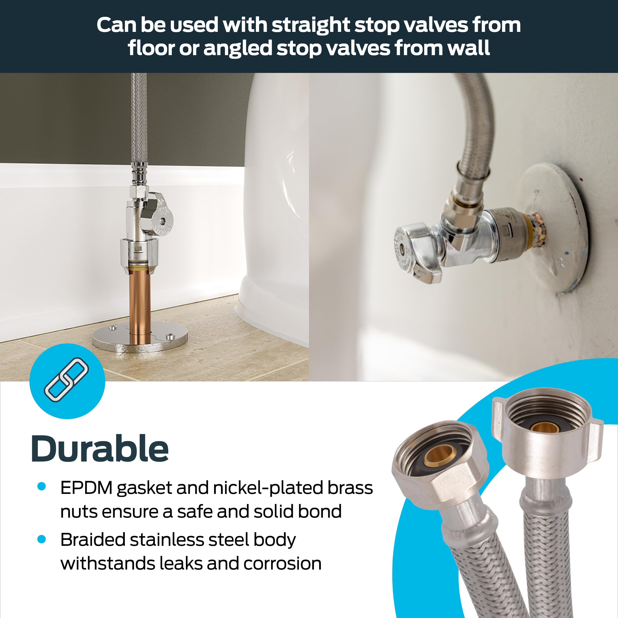 Amazon.com: Eastman 12 Inch Flexible Toilet Connector, 7/8