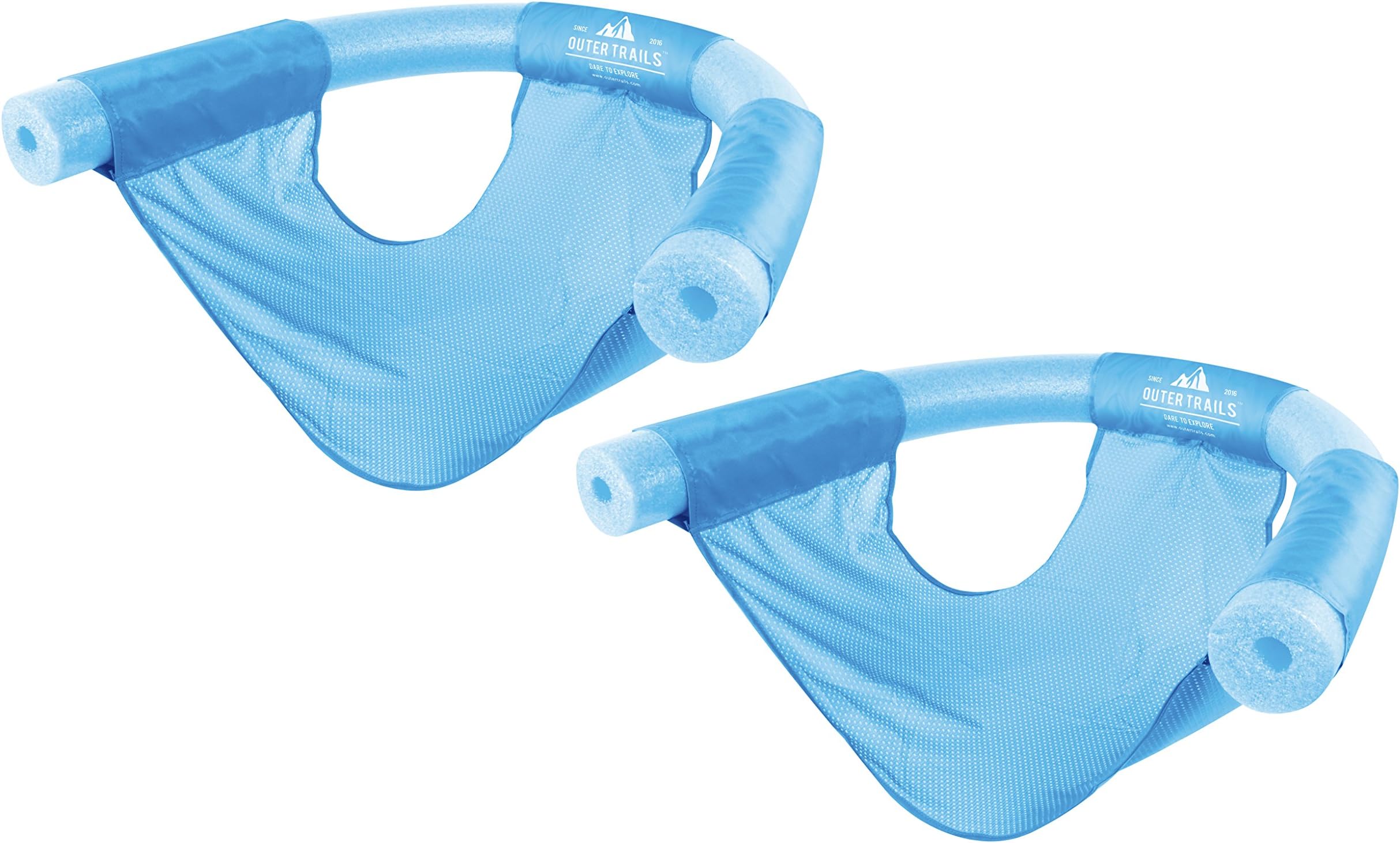 Sling Mesh Chair for Swimming Pool Noodles- 2 Pack- Light Blue