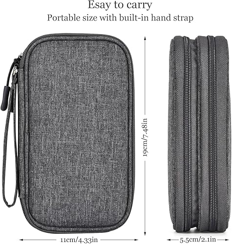 Miniatura 2 de Organizador electrónico para cable de viaje, bolsa organizadora electrónica, bolsa organizadora de accesorios electrónicos impermeable para banco de