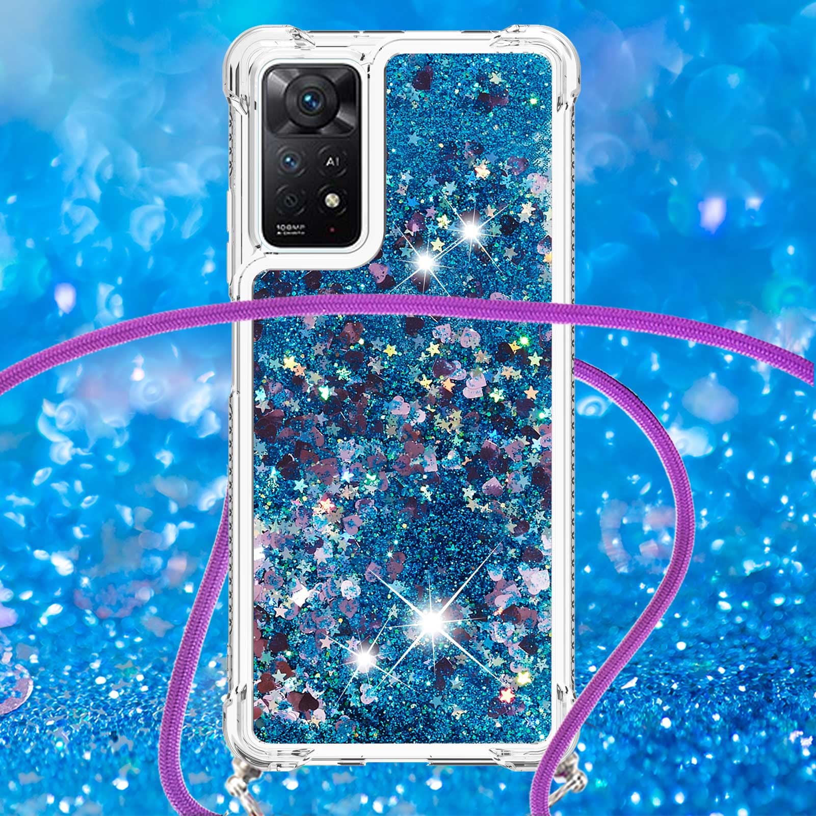 Transparente Handyhülle Für Xiaomi Redmi Note 11S/11 4G – Mit Glitzer-Effekt, Stoßfest, Ultra-dünn