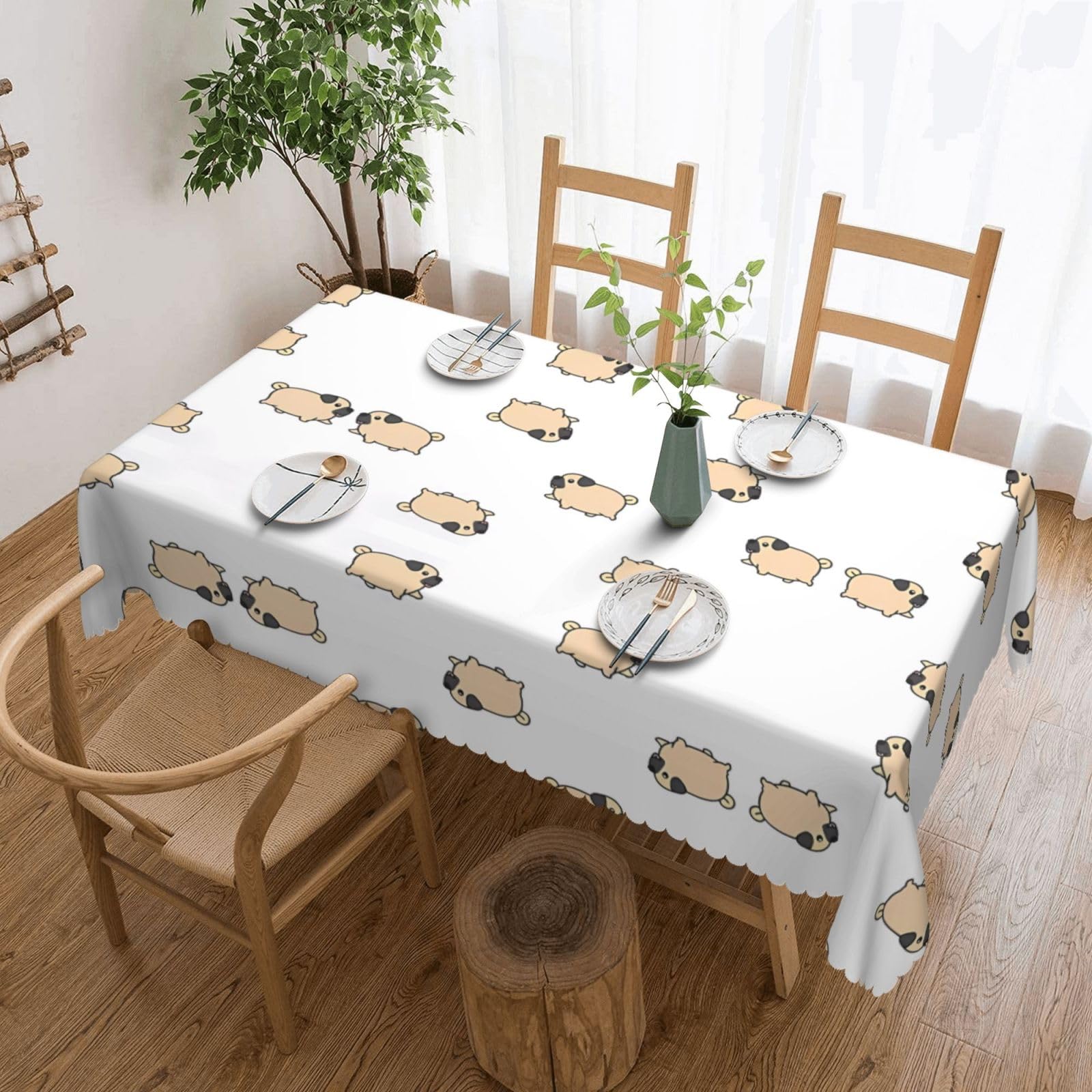 MROWYC Pug Printed tablecloths are suitable for hotels, picnics, and parties, and can effectively protect the tabletop
