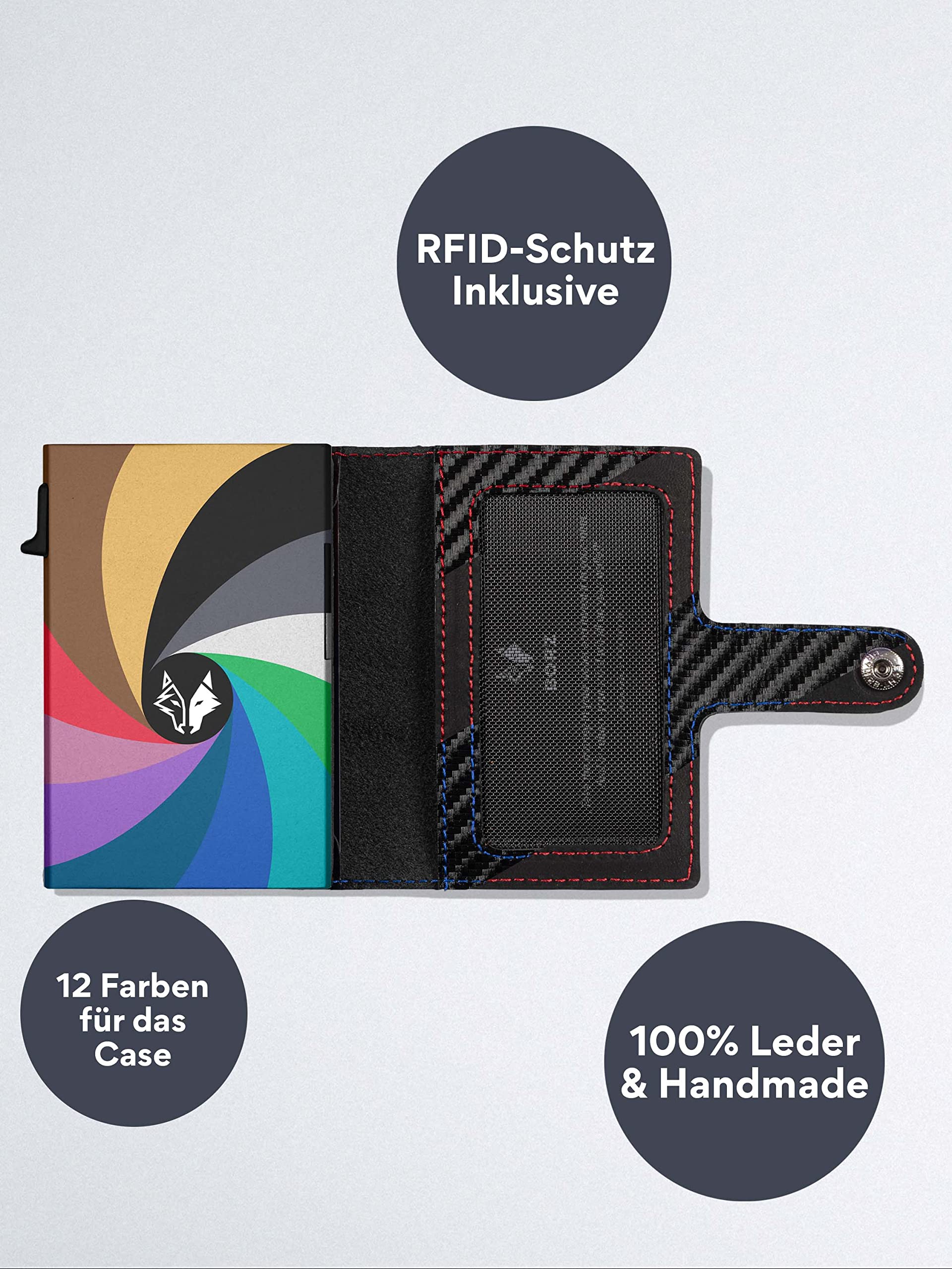 Kartenetui mit Münzfach AirTag kompatibel I Slim Wallet mit RFID Schutz I Mini Portemonnaie für Herren & Damen Geldbörse I Geldbeutel für Karten & Scheine aus echtem Leder