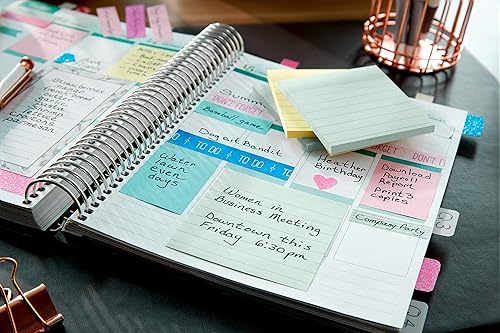 Miniatura 10 de Post-it Notas 3 x 5 pulgadas 5 blocs notas adhesivas favoritas de Estados Unidos colección Beachside Café colores pastel reciclables 655-AST