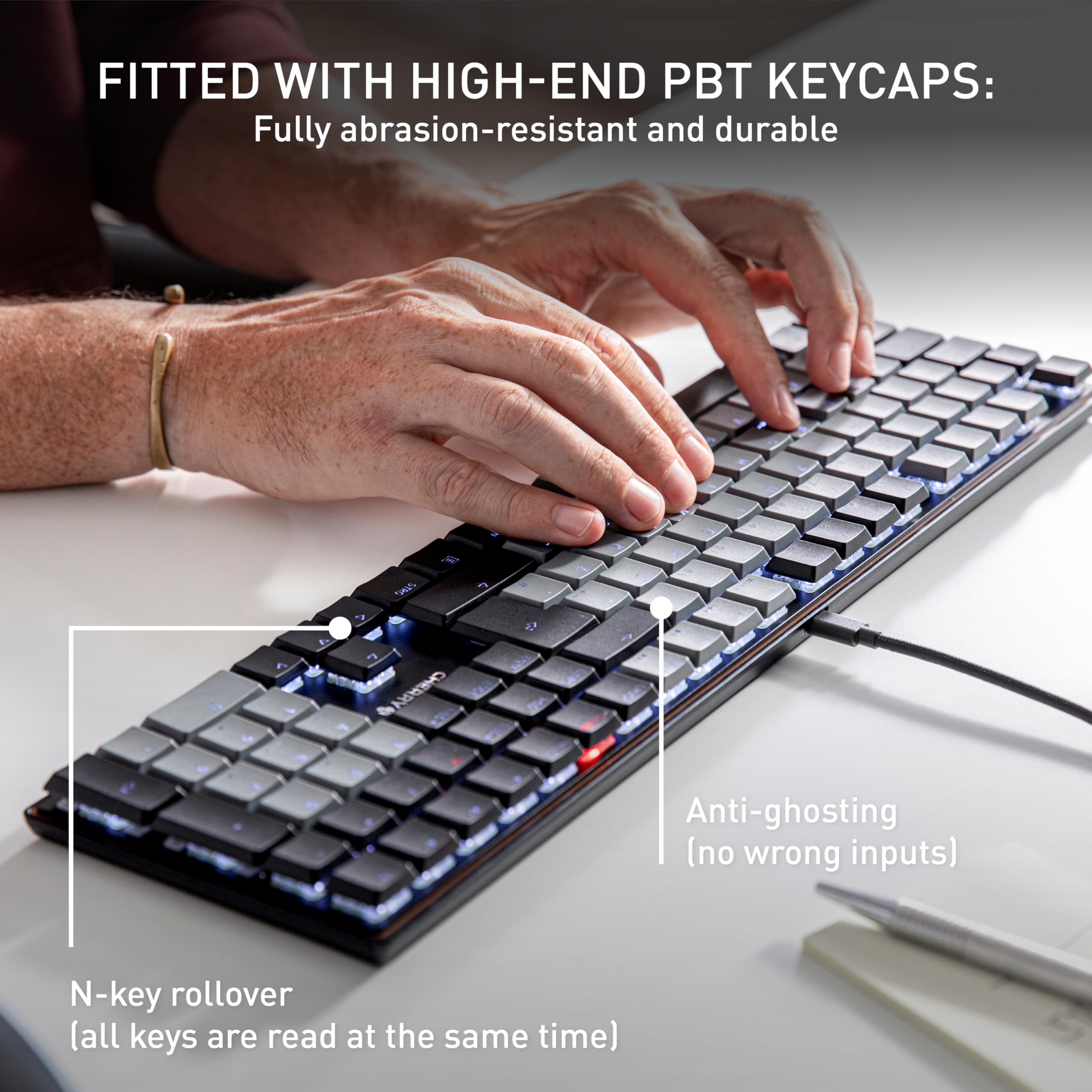 Amazon.com: CHERRY KC 500 MX LP, Mechanical Low-Profile Keyboard
