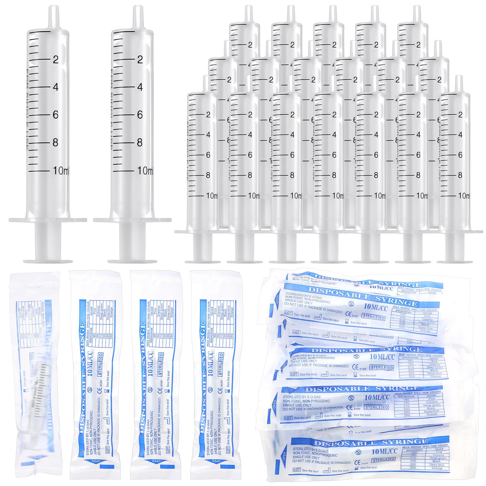 Geiserailie 100 Pcs Plastic Syringe No Rubber Plunger Oral Syringes Without Needle Measuring Luer Slip Tip Syringe for Kids Children Liquids Refilling Scientific Labs(10 ml) (Pack of 4) — Amazon image 8