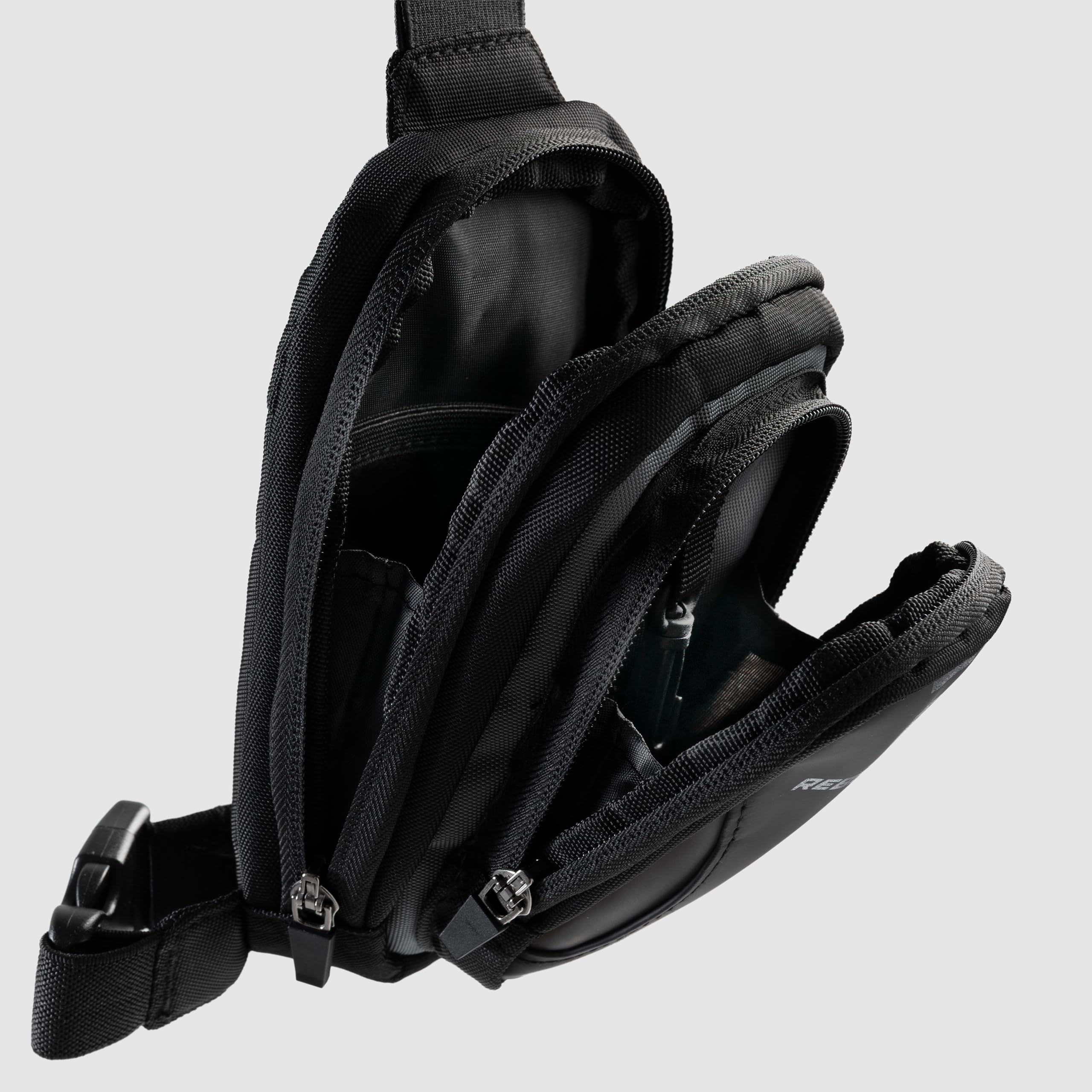 REBELHORN Hip II Motorrad Beintasche Beinbeutel Hüfttasche | Textil | Automatische Reißverschlüsse | Wasserfest | Neopren Telefonfach | Silikon Griffsystem | Reflektierende Einsätze | Größe S
