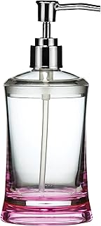 Premier Housewares Dozownik mydła / kremów z akrylu, jasnoróżowy/przezroczysty