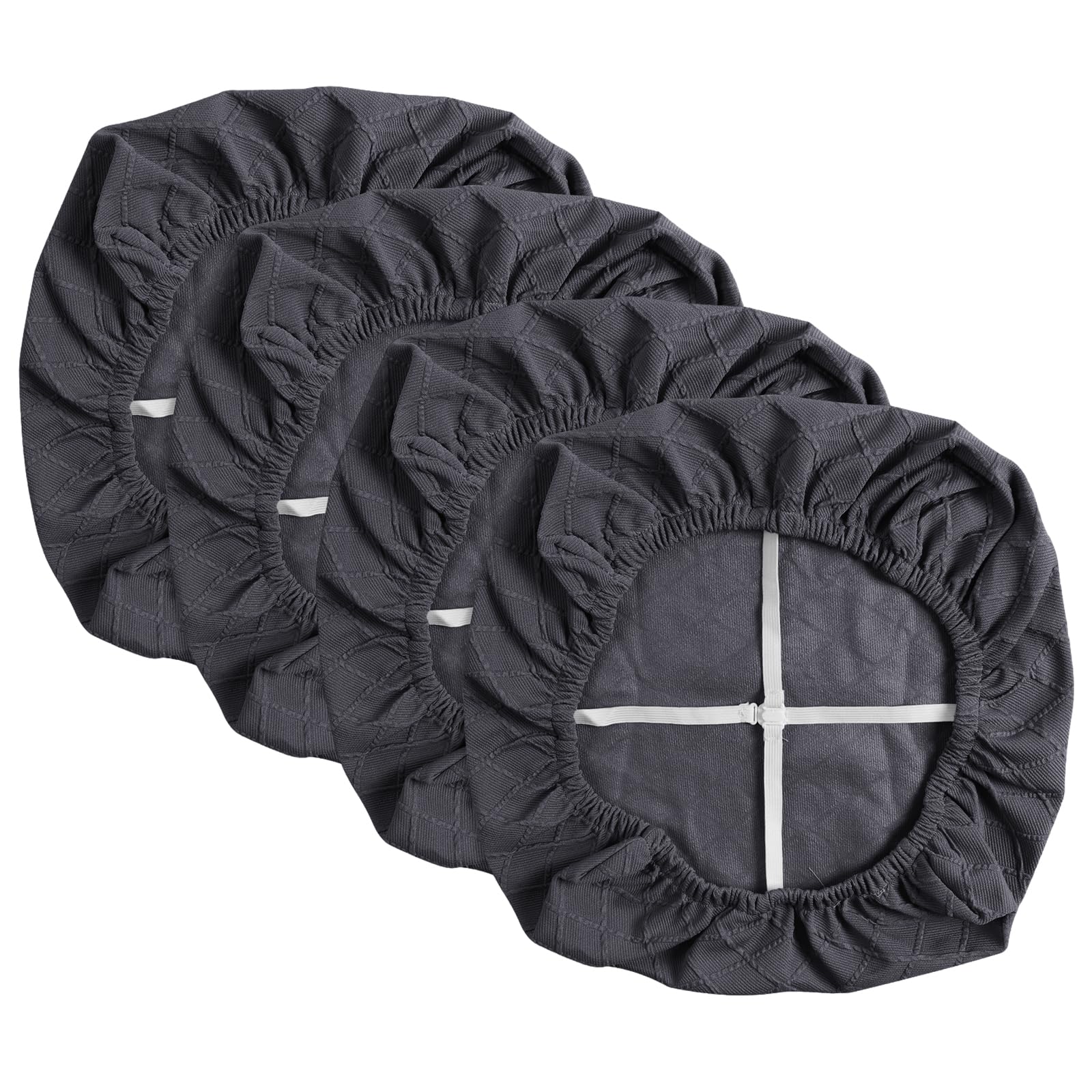 Coprisedia Rotondi Impermeabili In Poliuretano Per Sgabelli Da Bar, Con Elastico, 43-45 Cm, 2 Pezzi, Nero
