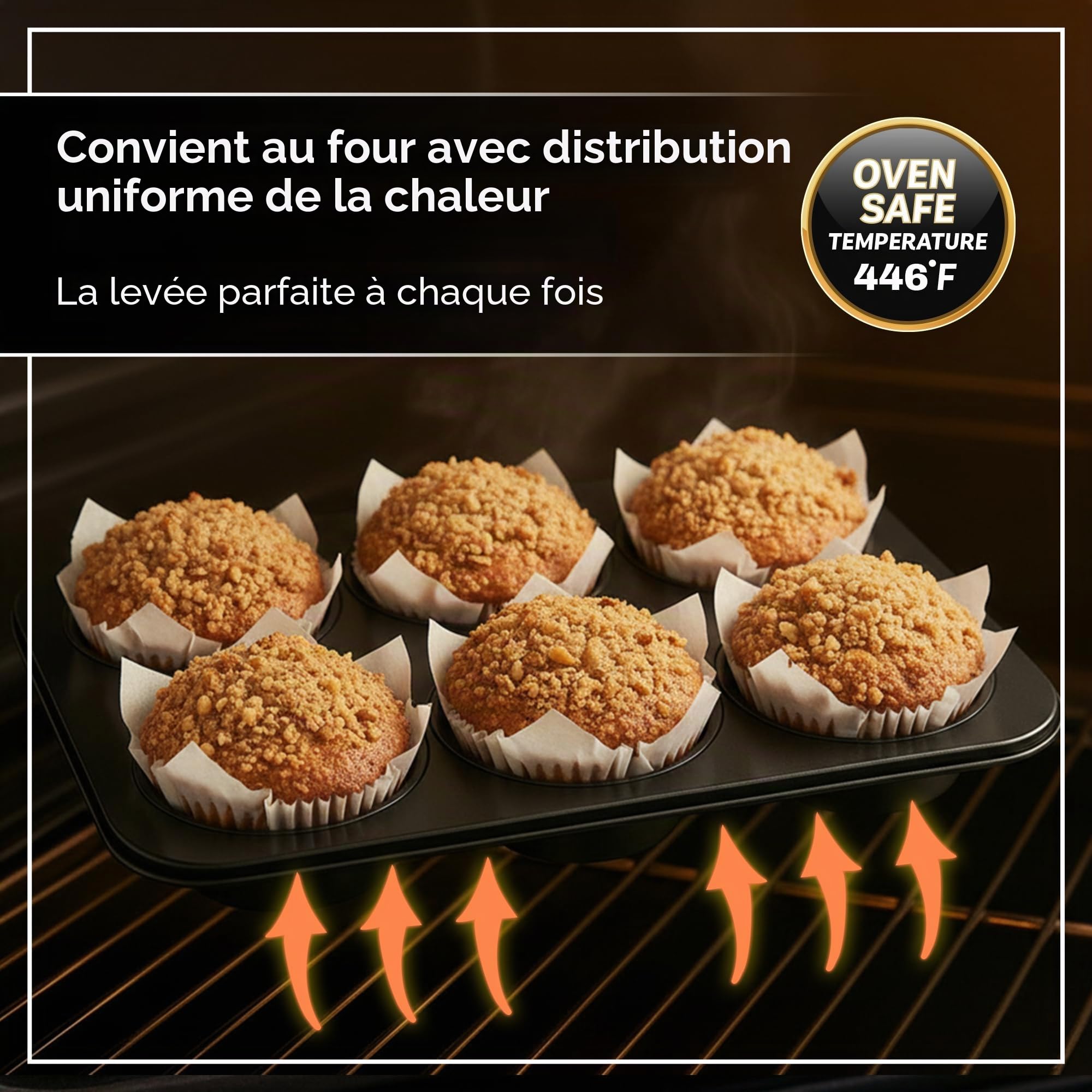 Wrenbury Lot de 2 moules à muffins géants - Anti-adhésifs - Sans PTFE - Passe au four à 230 °C