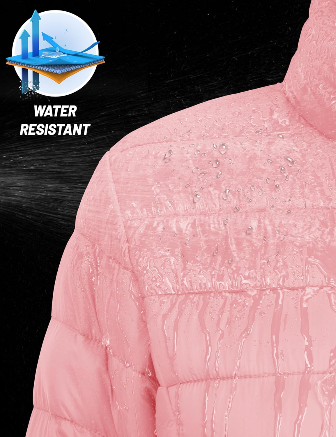 MAGCOMSEN Women's Puffer Jacket Lightweight Quilted Padded 4 Pockets Zip-up Stand-collar Winter Fleece Coat - Image 6