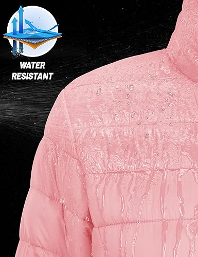 Miniatura 5 de MAGCOMSEN Chaqueta acolchada ligera para mujer, con 4 bolsillos, con cremallera, cuello alto, forro polar de invierno