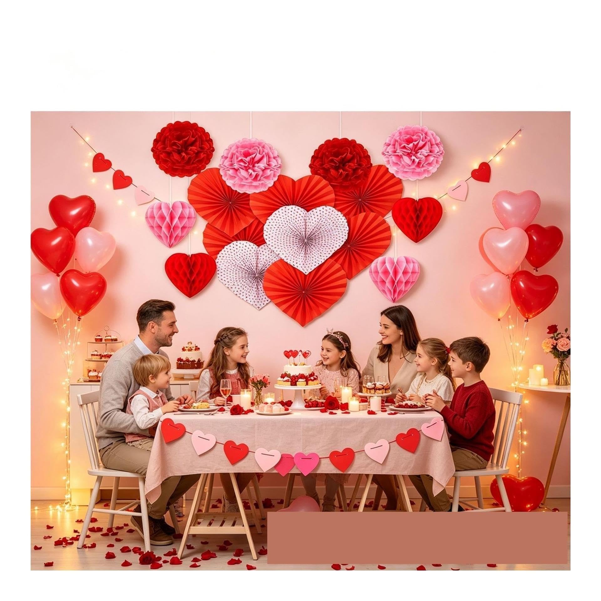 1 Juego De Decoración Abanico Papel Amor Para Decoraciones