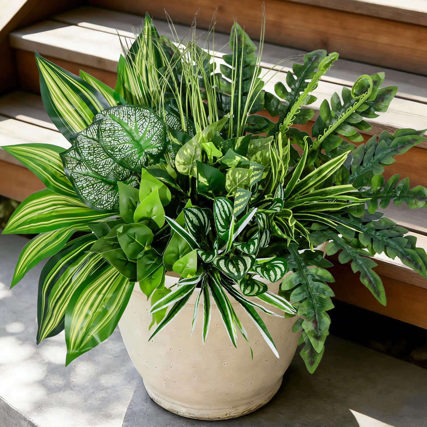 Amazon｜Mutcolor 12束 大型 屋外 人工植物 紫外線耐性 フェイク