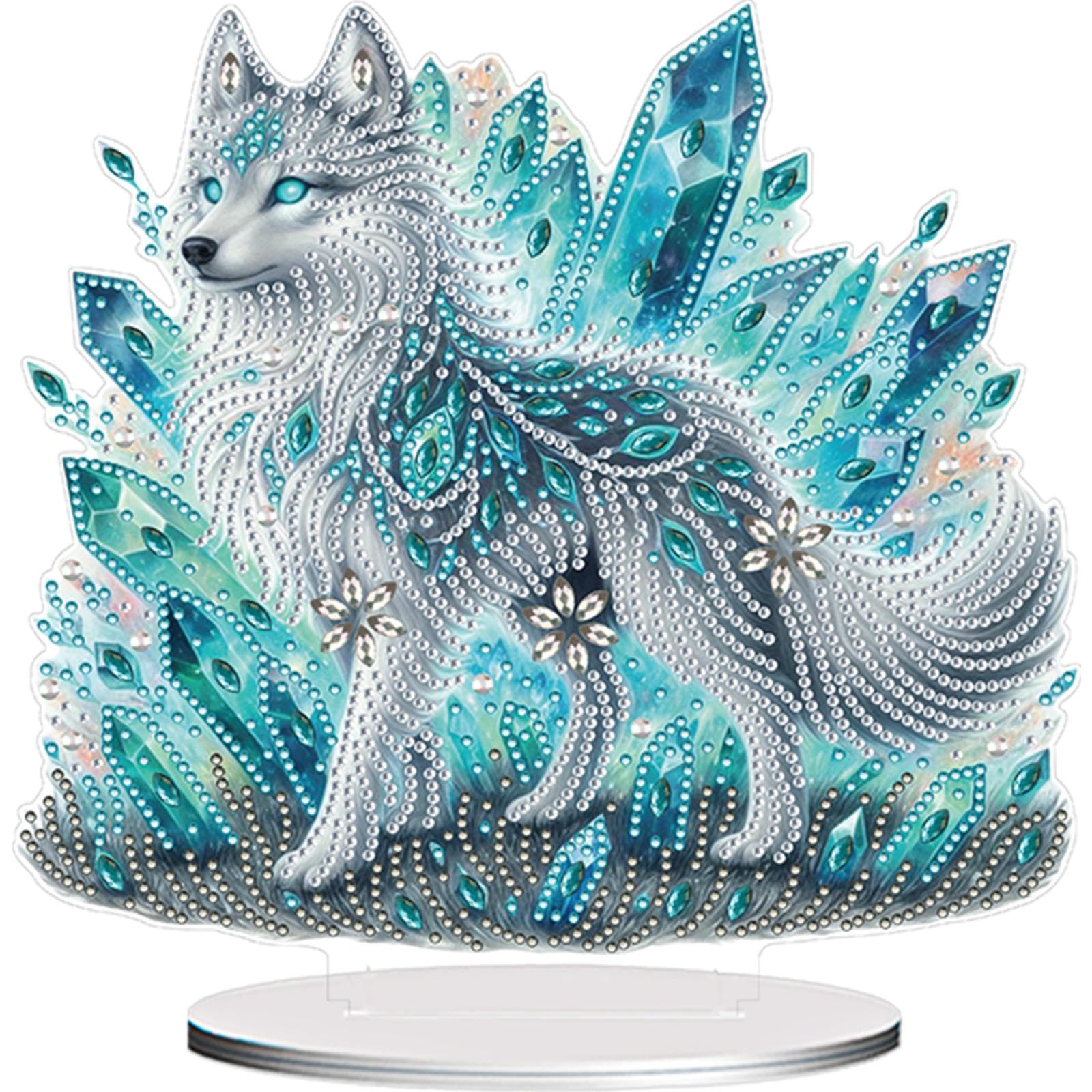 Acrylic Special Shape Animals Diamond Painting Tabletop Ornaments Kit Diamond Painting Desktop Ornaments Kit 5D DIY Diamond Art Tabletop Decorations for Home Office Decor (LB276)