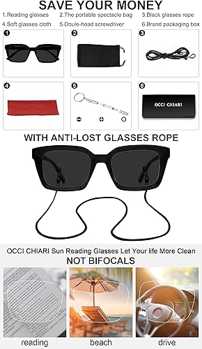 Miniatura 6 de OCCI CHIARI Lentes de sol lectores para mujer 2.5 lentes de sol de lectura con ampliación UV400 para exteriores (1.0 1.25 1.5 1.75 2.0 2.25 2.5 2.75