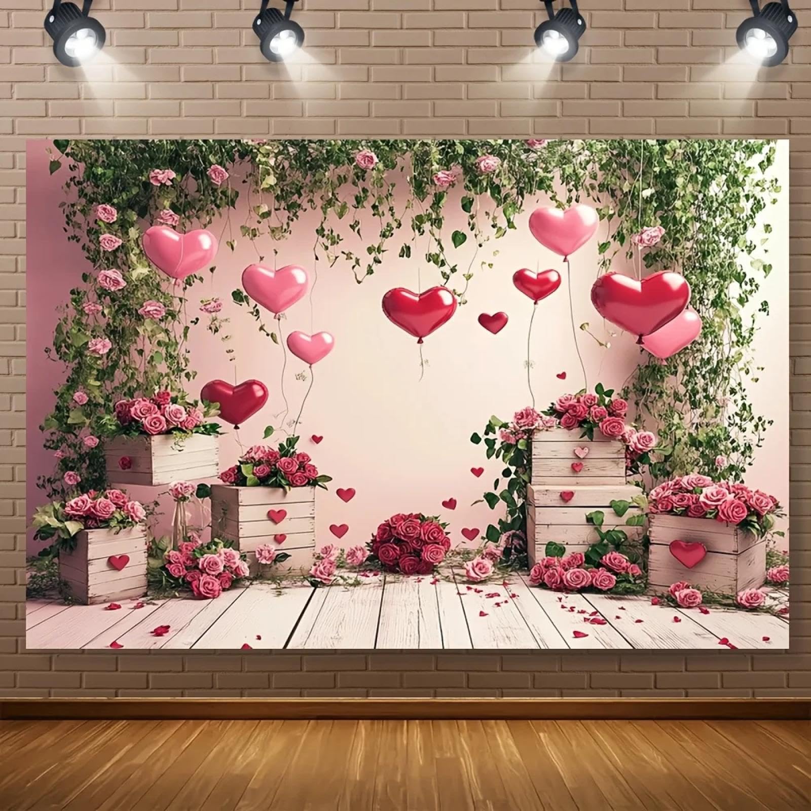 Fondo temático romántico y patrón Floral en Forma de corazón Decoración de habitación y celebración