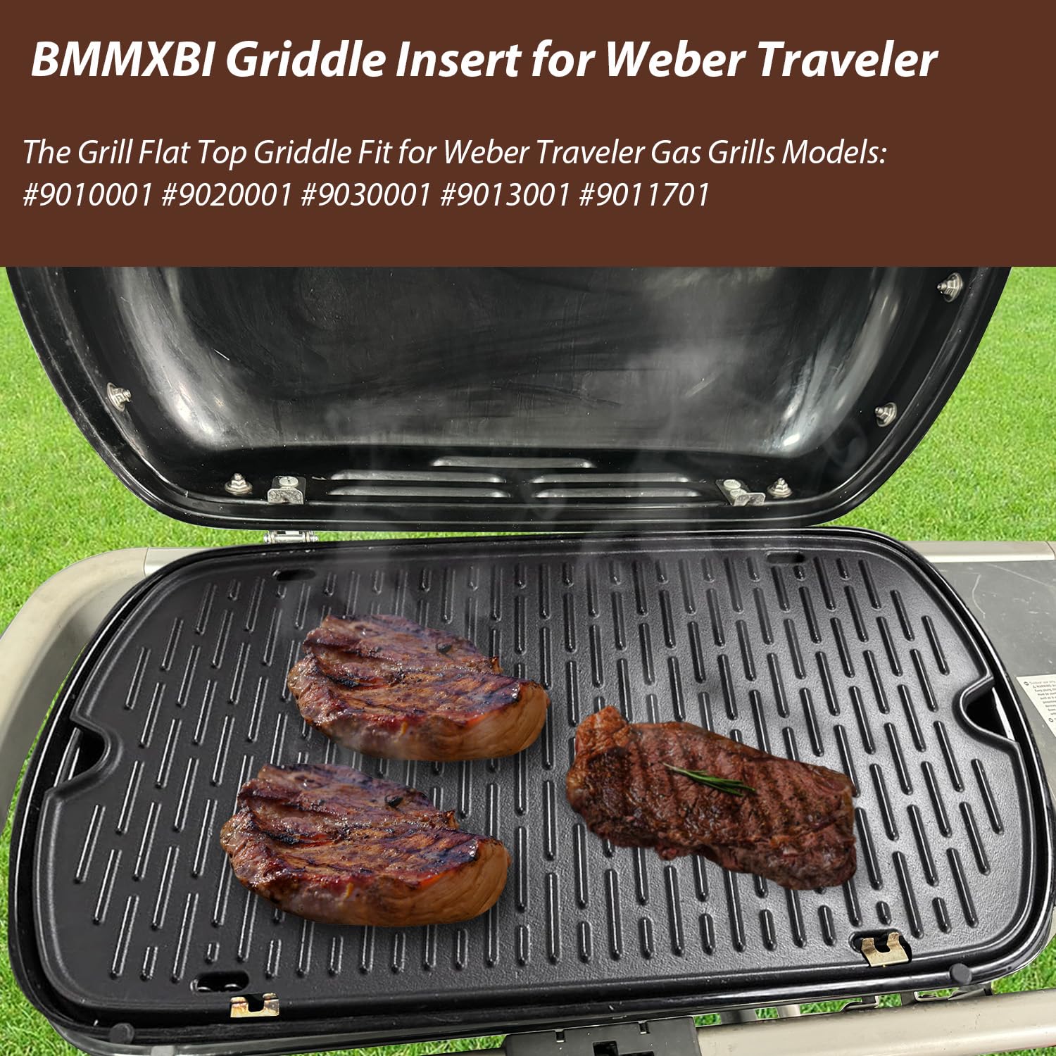 Plancha para Weber Traveler Grill 9010001 9020001 9030001, 7034 Piezas de repuesto de inserto de plancha de hierro fundido para Weber Traveler 9013001 9011701 Accesorios de plancha con bolsa de 4