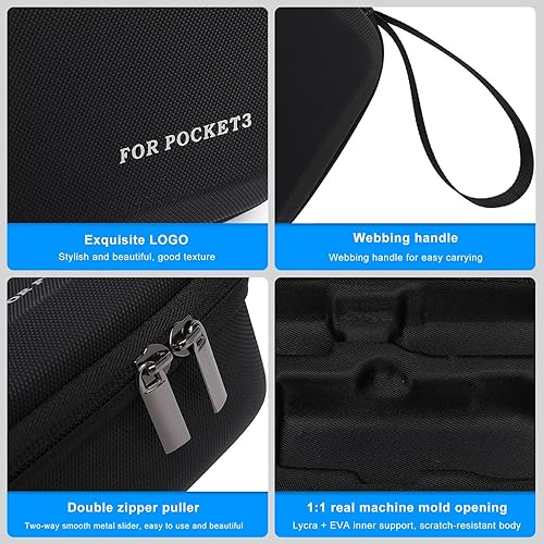 Miniatura 7 de FiTSTILL Bolsa de almacenamiento de viaje rígida de transporte y protección, compatible con Osmo Pocket 3 Creator Combo, kit de accesorios para