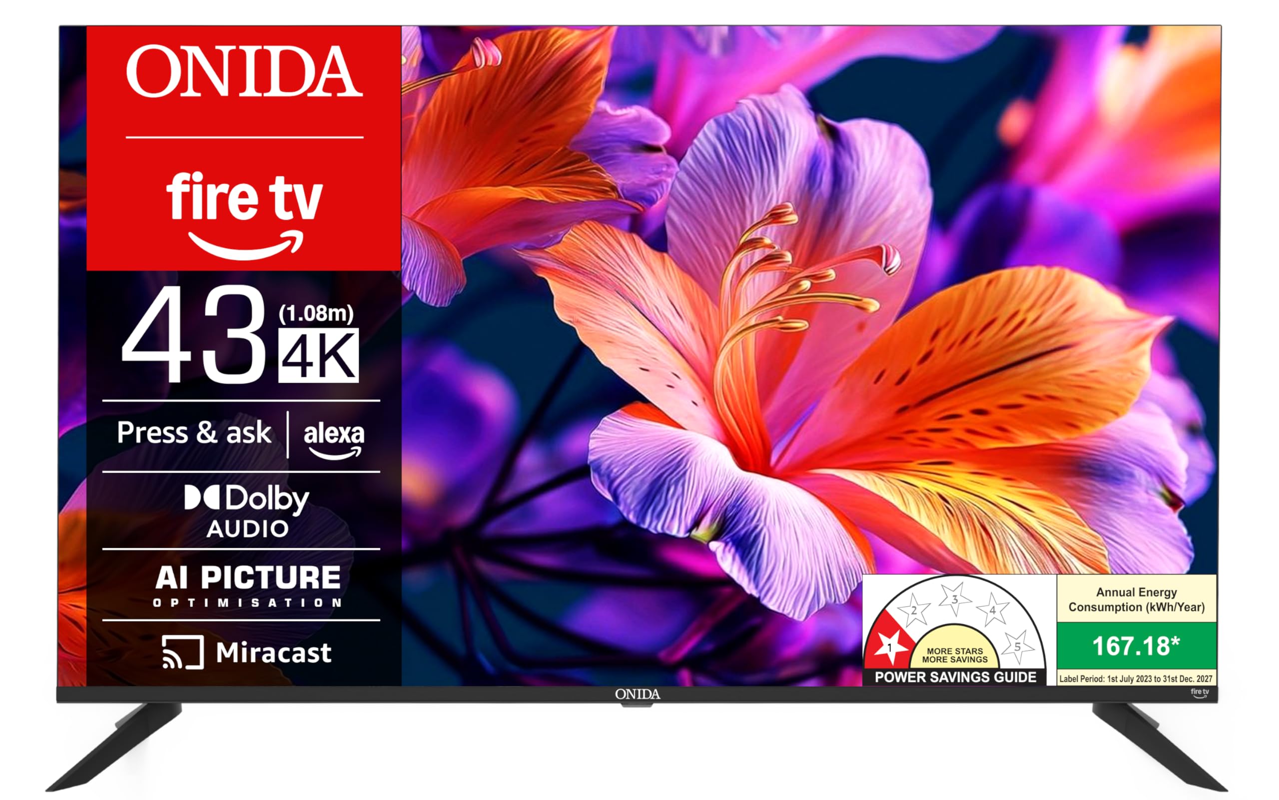 Onida 108 cm (43 inch) Ultra HD 4K Smart LED Fire TV 43UFD