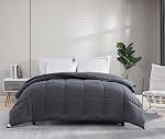 King Comforter Goose Down Alternative Microfiber Quilted Solid Comforter/Duvet Insert - Ultra Soft Hypoallergenic Bedding - Medium Warmth for All Seasons King Comforter -Grey