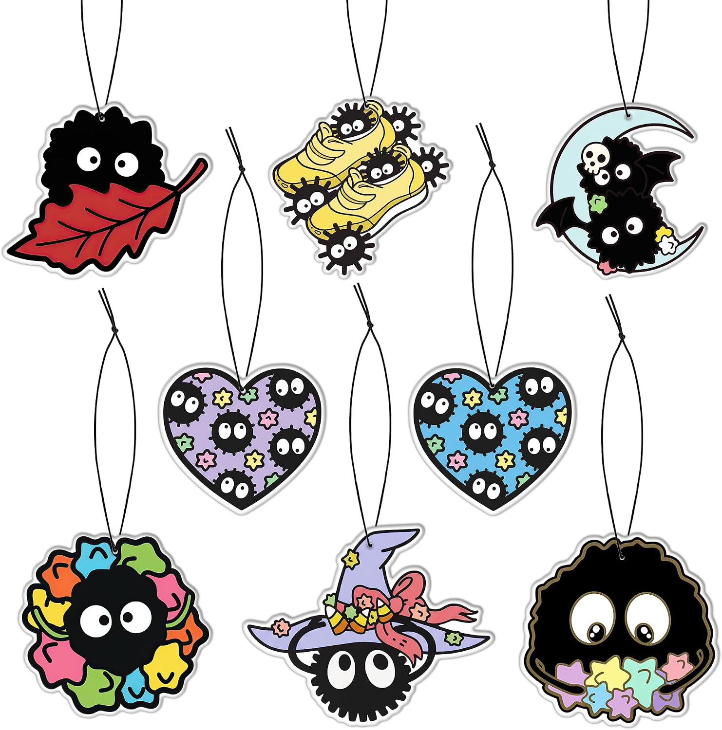 Pounchi Funny Soot Sprite Car Air Freshener Cards (8 Pack)