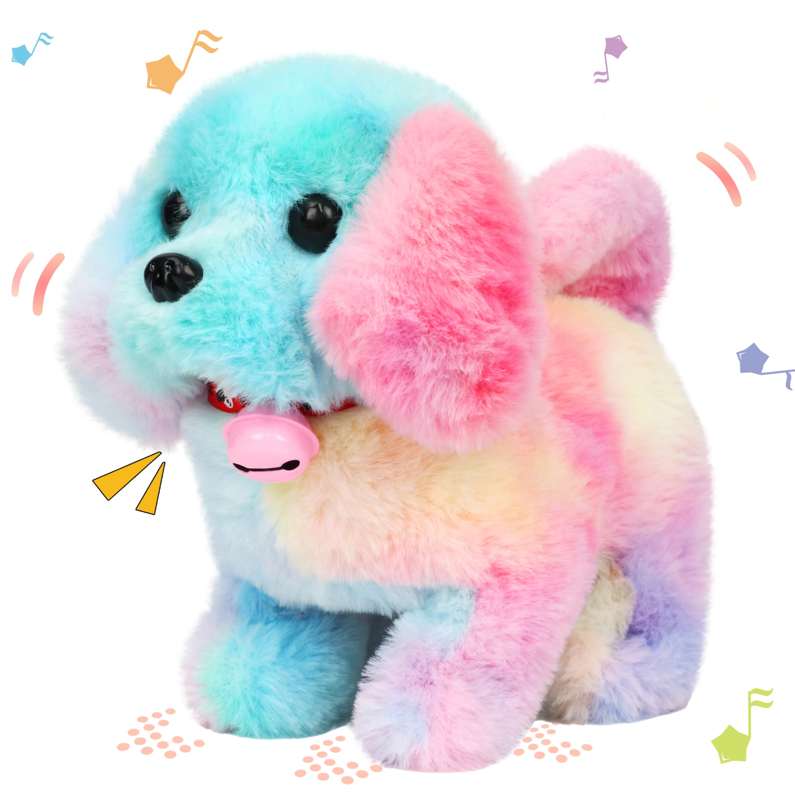 Hopearl Walking Dog Golden Retriever Interactive Electronic Pet Plush Toy Puppy Woof and Moving Animated Nodding Head Gifts for Toddlers Birthday, Brown, 7'' — view 16