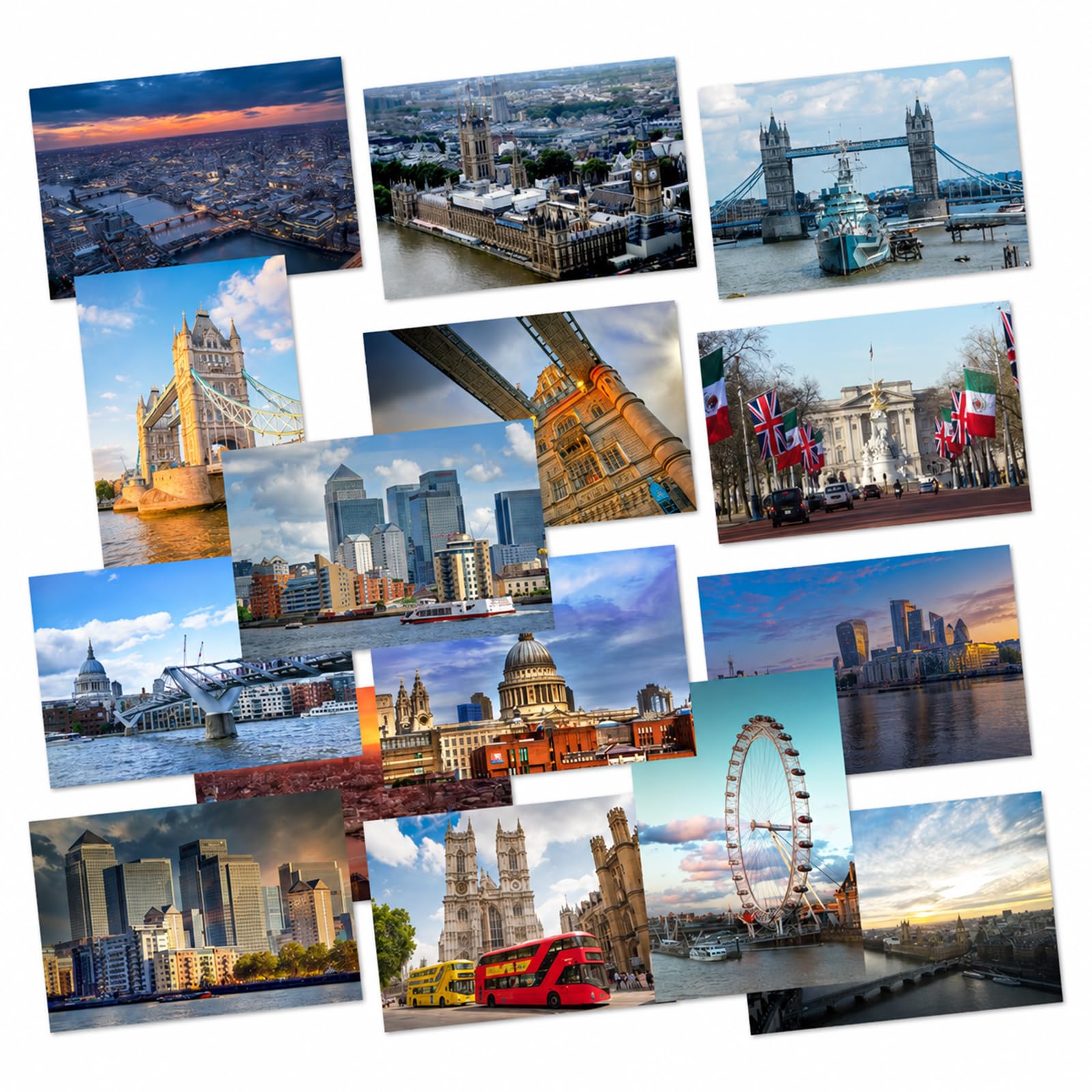 Xenovate Colorful London Landscape Paper Postcards Set Of 15