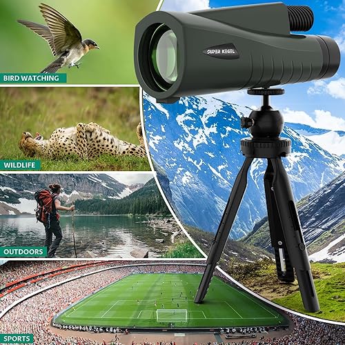 Miniatura 8 de Monoculares HD de 12 x 56 pulgadas para adultos de alta potencia, telescopio monocular para smartphone, prisma BAK4 y lente FMC, trípode con