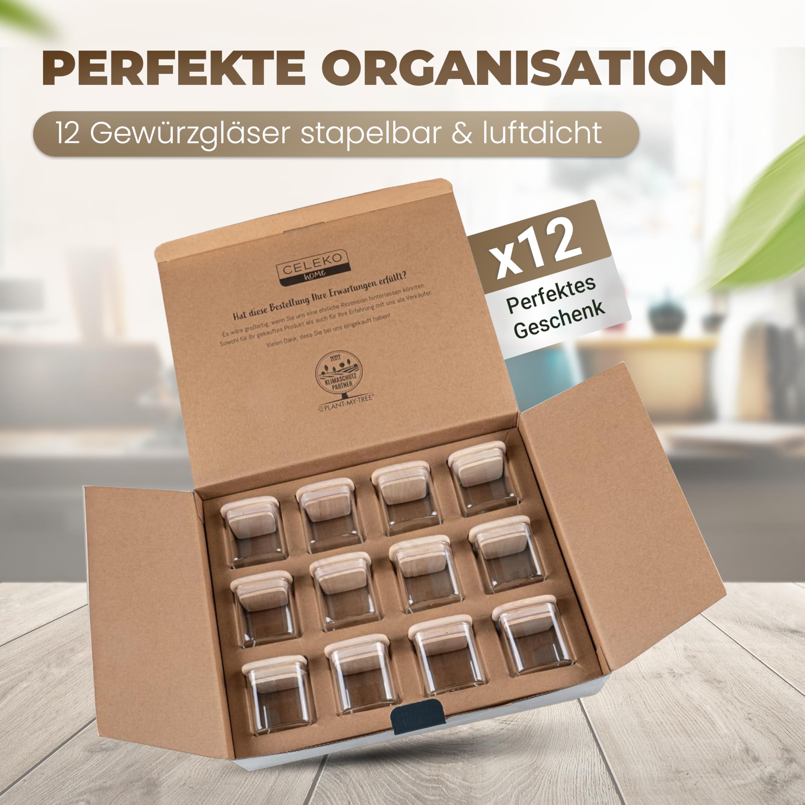 Set 24 Barattoli Rettangolari Per Spezie Con Coperchio In Bambù – Vetro Trasparente, Etichette Pre-stampate, Imbuto In Silicone E Spazzola Inclusi