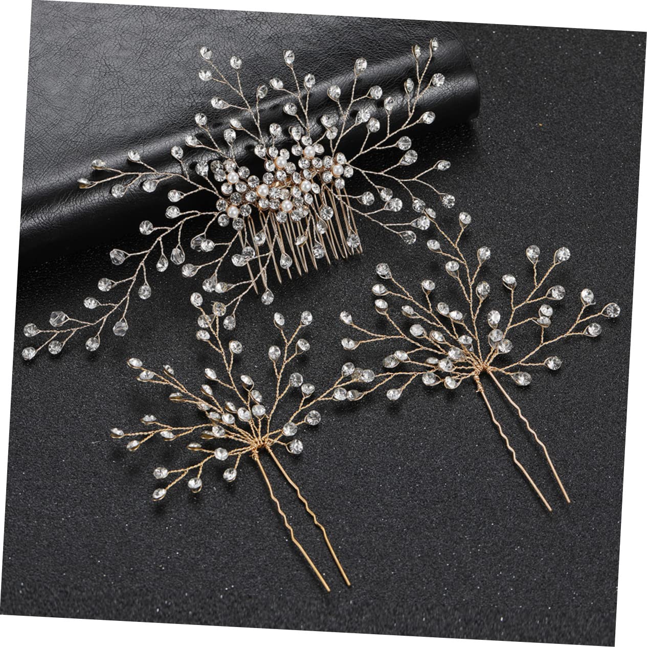 FRCOLOR 3 Sätze Kopfbedeckungen für die Braut wedding hair accessories hochzeits haarschmuck Haarkamm für die Braut Perle Haarnadel Haarspangen Haarklammer Braut Haarkamm Braut Haarschmuck
