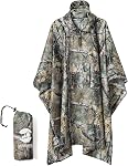 SaphiRose Extra Thick Hooded Rain Poncho Double Layer Waterproof Raincoat Jacket for Men Women Adults