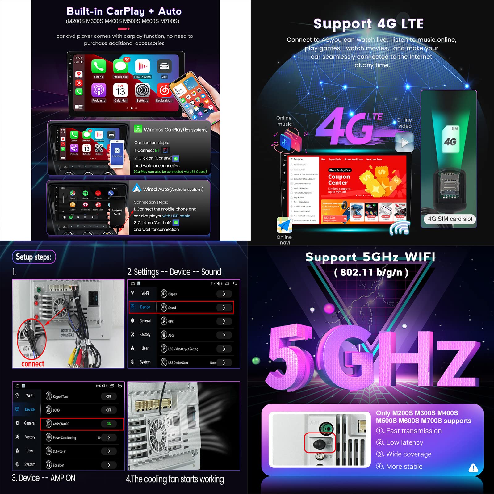 Android 12 Doble DIN Radio estéreo para automóvil Radio con Pantalla táctil de 9 Pulgadas con navegación GPS Receptor de Radio FM Bluetooth para Cit-Roen C4L 2013~2016 Soporte Carplay/Auto/DSP
