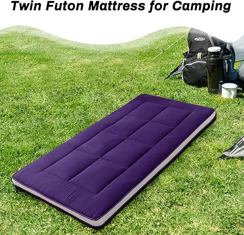 Miniatura 33 de MAXYOYO - Colchón tipo futón japonés, acolchado, para cama, extra grueso, plegable, transpirable, tumbona para el suelo, cama de invitados para Gris