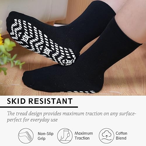 Miniatura 2 de ZAKASA Calcetines antideslizantes de agarre Calcetines antideslizantes para hombres y mujeres, calcetines antideslizantes para adultos mayores,