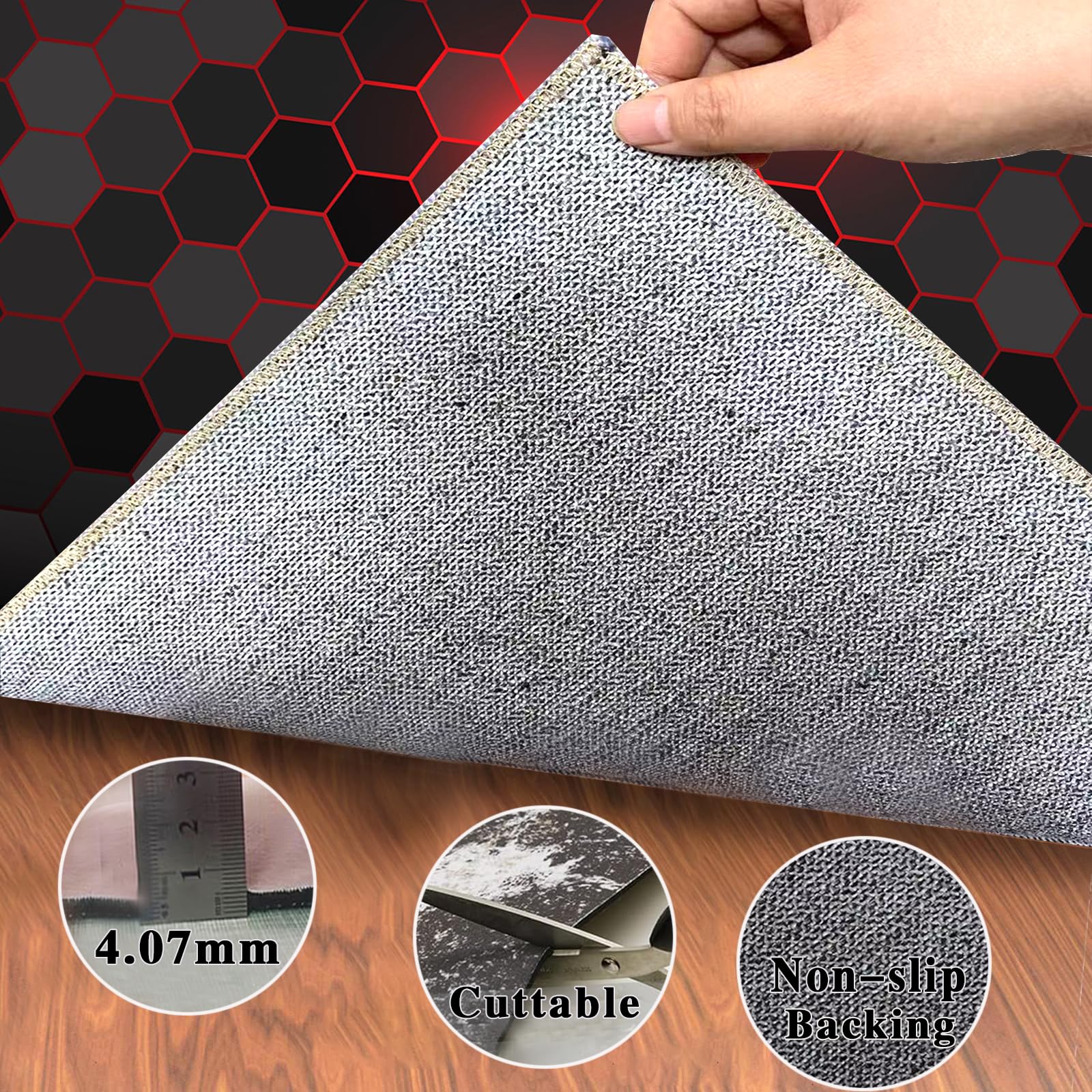 Bodenschutzmatte für Teppiche rutschfest, Rechteckig Bodenmatte, Stuhlunterlage Gaming Bürostuhl Stuhlmatten, Bürostuhl Matte, Schreibtischstuhl Unterlage für Parkett, Laminat, Hartböden 120 x 140 cm