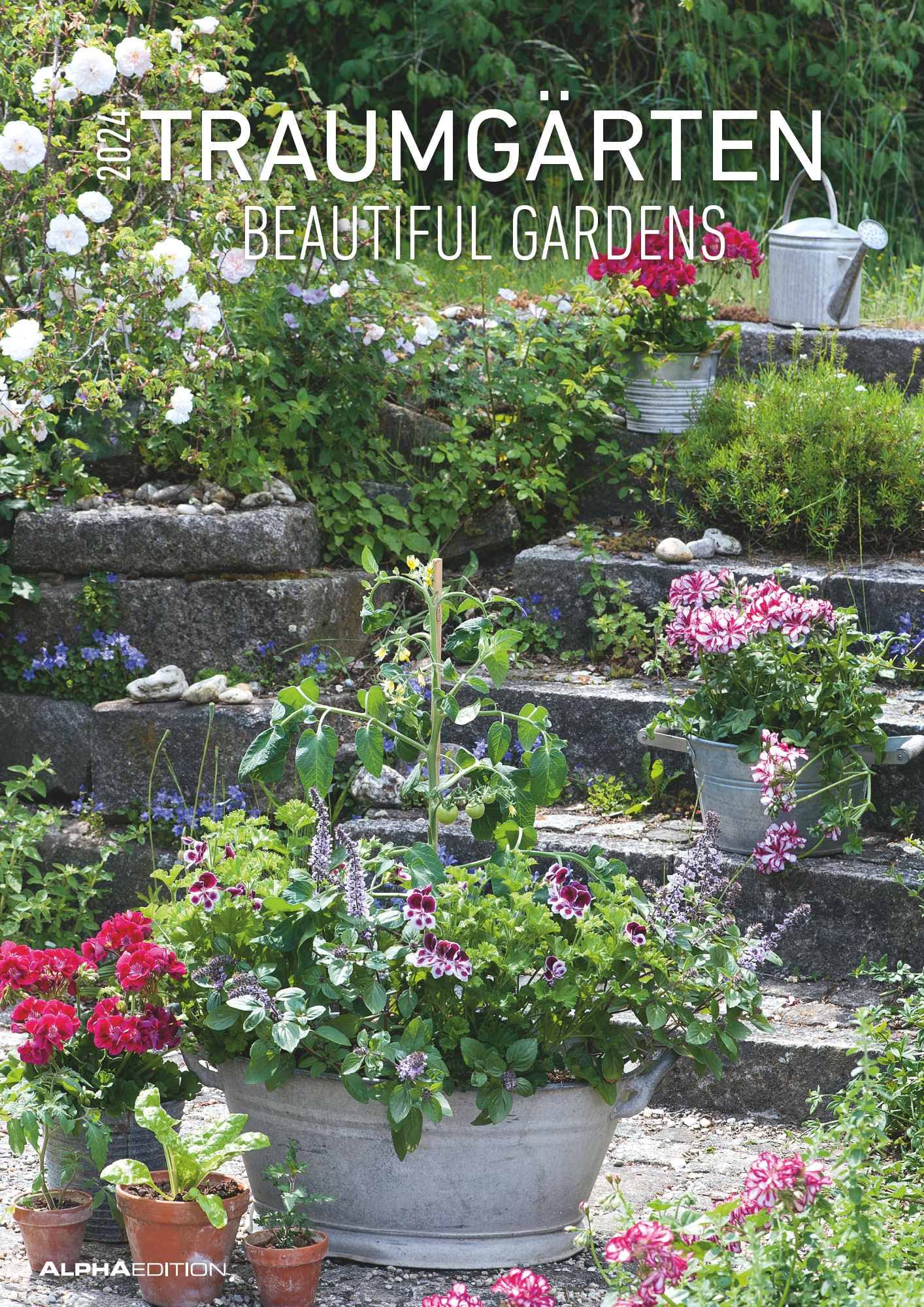 Traumgärten 2024 - Bildkalender A3 (29,7x42 cm) - Beautiful Gardens - mit Feiertagen (DE/AT/CH) und Platz für Notizen - Wandkalender - Gartenkalender: Beautiful Gardens