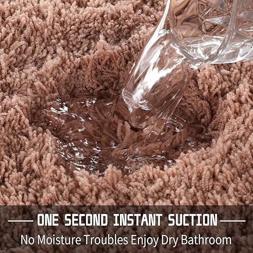 Miniatura 5 de Yimobra Alfombra de baño esponjosa, mullida, suave, cómoda, antideslizante, absorbe el agua, microfibra, secado rápido, lavable a máquina, gruesas,
