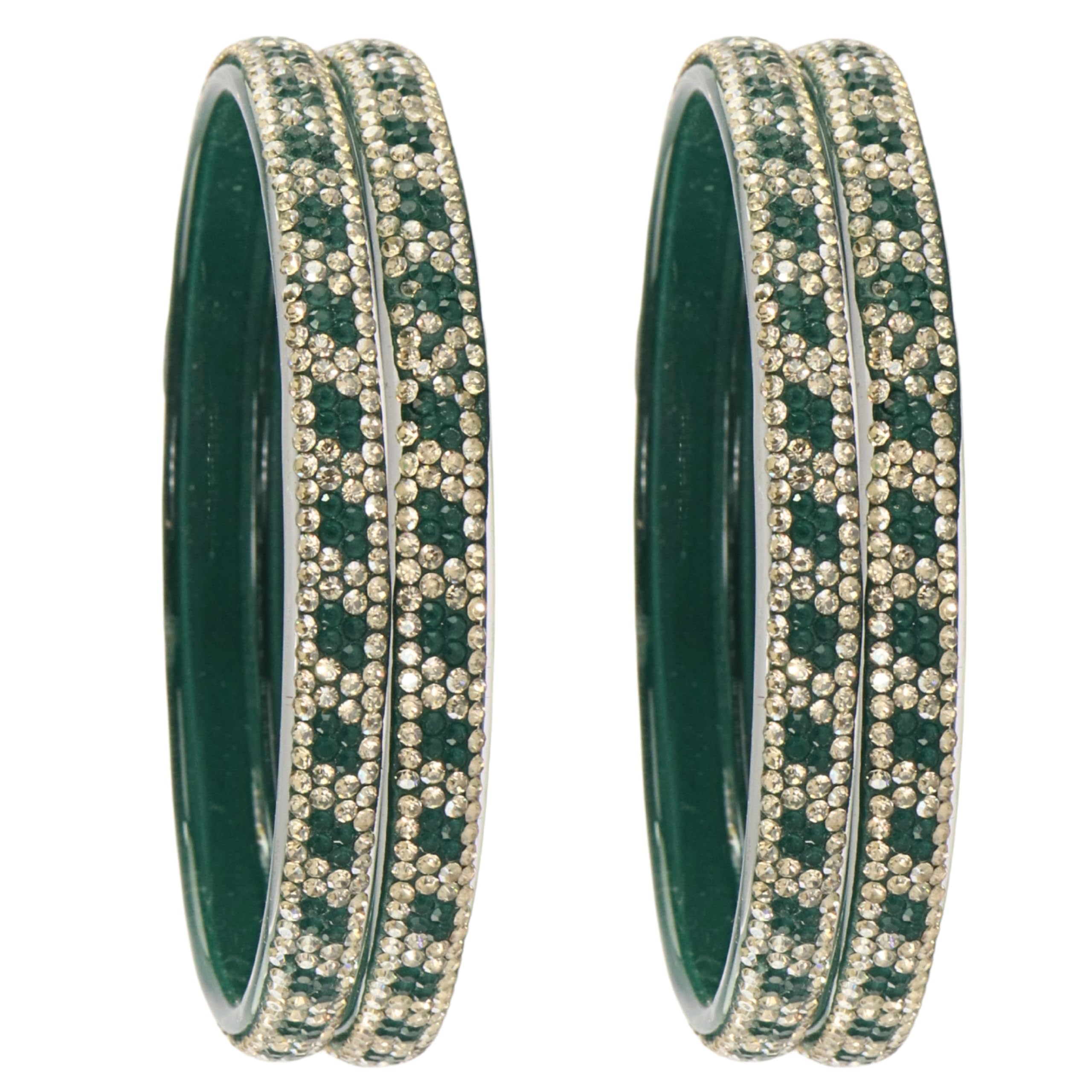 Stylish Glass Bangle Set With Zircon Gemstone For Women & Girls | Kangan Set For Women | Kada Set For Girls | Kanch Ki Chudiya Set Girls | Trendy Bangle For Gift | Wedding & Parties -Set Of 4-image-15