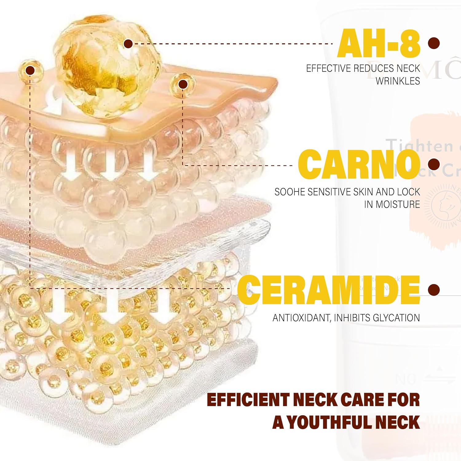 Neck Firming Cream with Roller – Anti-Aging Neck & Chest Cream with Collagen & Hyaluronic Acid, Tightening & Lifting, Smooths Wrinkles and Fine Lines, 4.23 fl oz - Image 3