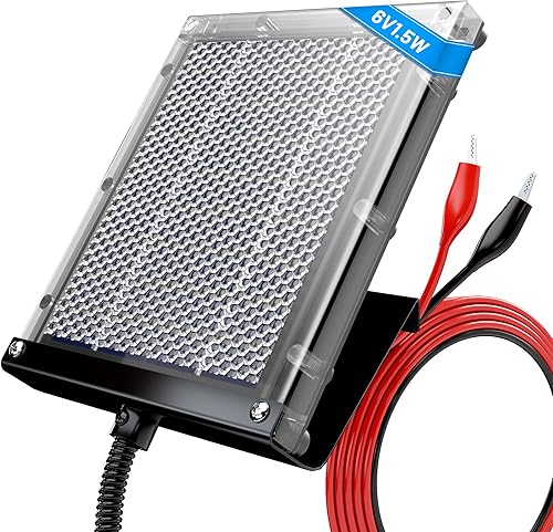 POWOXI Panel solar de 6 V y 1,5 W para recargar la batería alimentador de ciervos, impermeable, cargador solar para exteriores con soporte de