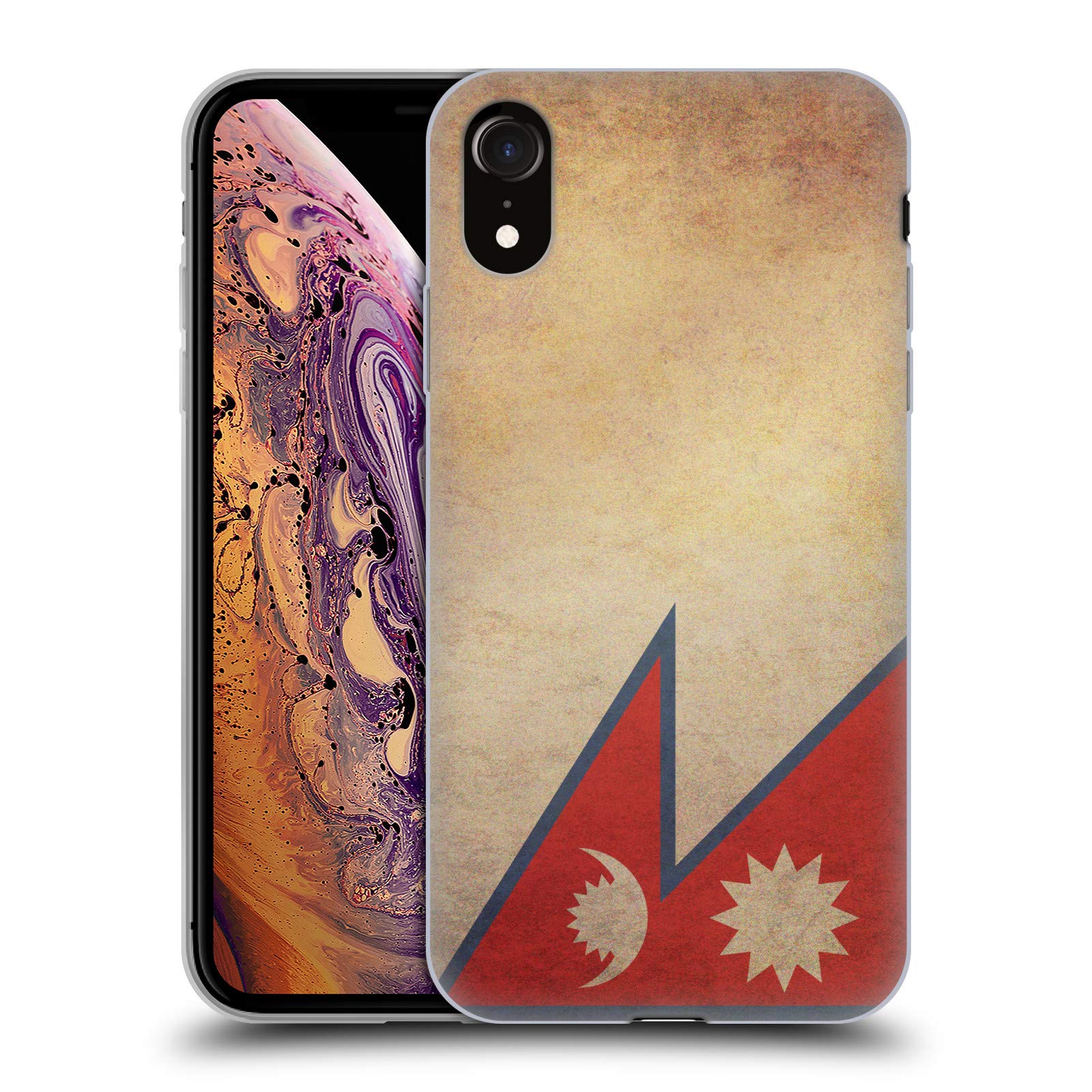 Head Case Designs Nepal Nepali Vintage Flags Set 4 Soft Gel Case Compatible with Apple iPhone XR