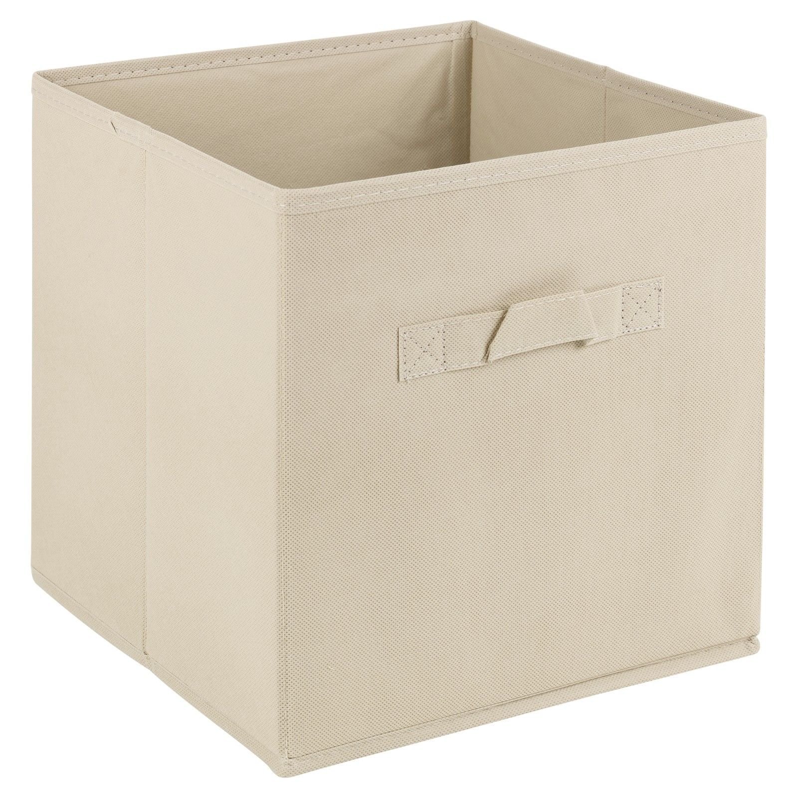 Urbnliving Beige Collapsible Storage Cube Drawer Box With Carry Handles ( - Large)