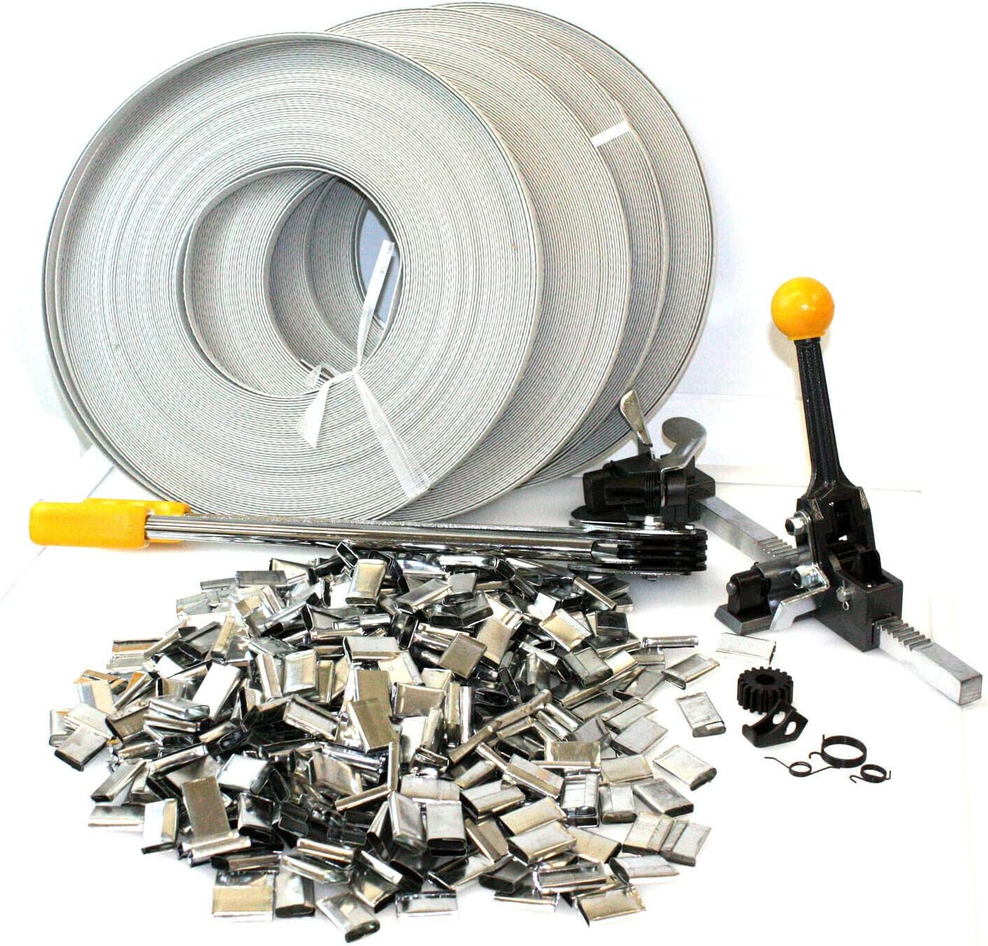Ratchet Packaging Strapping Crimper Tool Kit Poly 690ft Strap & 400 ...