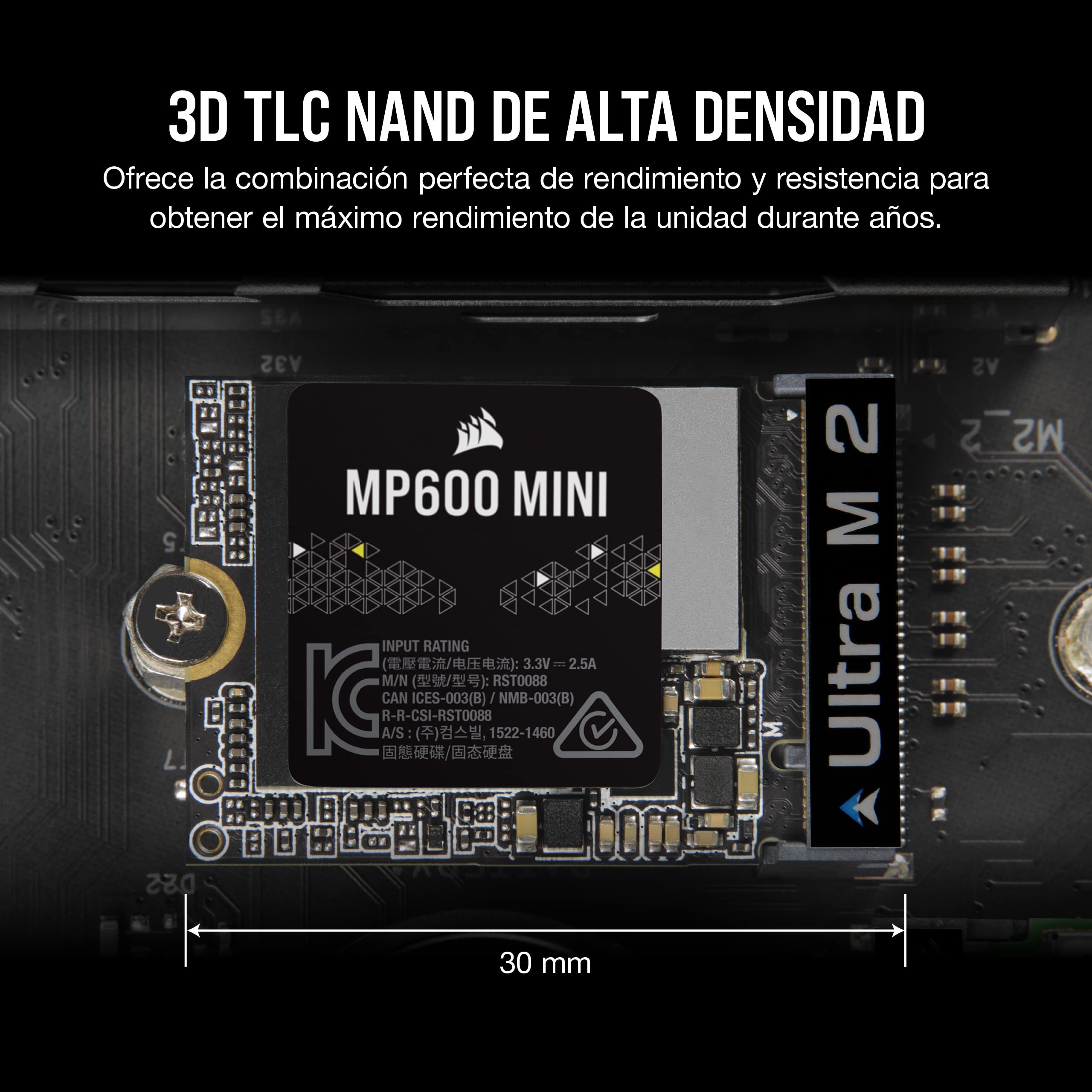 Corsair MP600 Mini 1TB Disco SSD 7000MB/s NVMe PCIe 4.0 M.2 Gen4 2230