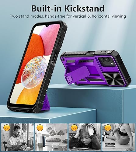 Miniatura 5 de FNTCASE Funda para Samsung Galaxy A14-5G protección de grado militar a prueba de caídas, resistente funda protectora para teléfono celular A14 con