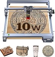 Creality Falcon 10W Laser Engraver Cutter - 0.06mm Precision, Cuts 5mm Wood & 3mm Acrylic in One Pass, 17x16" Workspace for DIY Wood Metal Projects