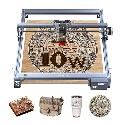 Creality Laser Engraver Machine 10W Output Power, 72W DIY Laser Engraving Machine 0.06mm High Precision Laser Cutter and Engraver for Wood and Metal, Paper, Acrylic, Glass, Leather etc, 17" x 16"