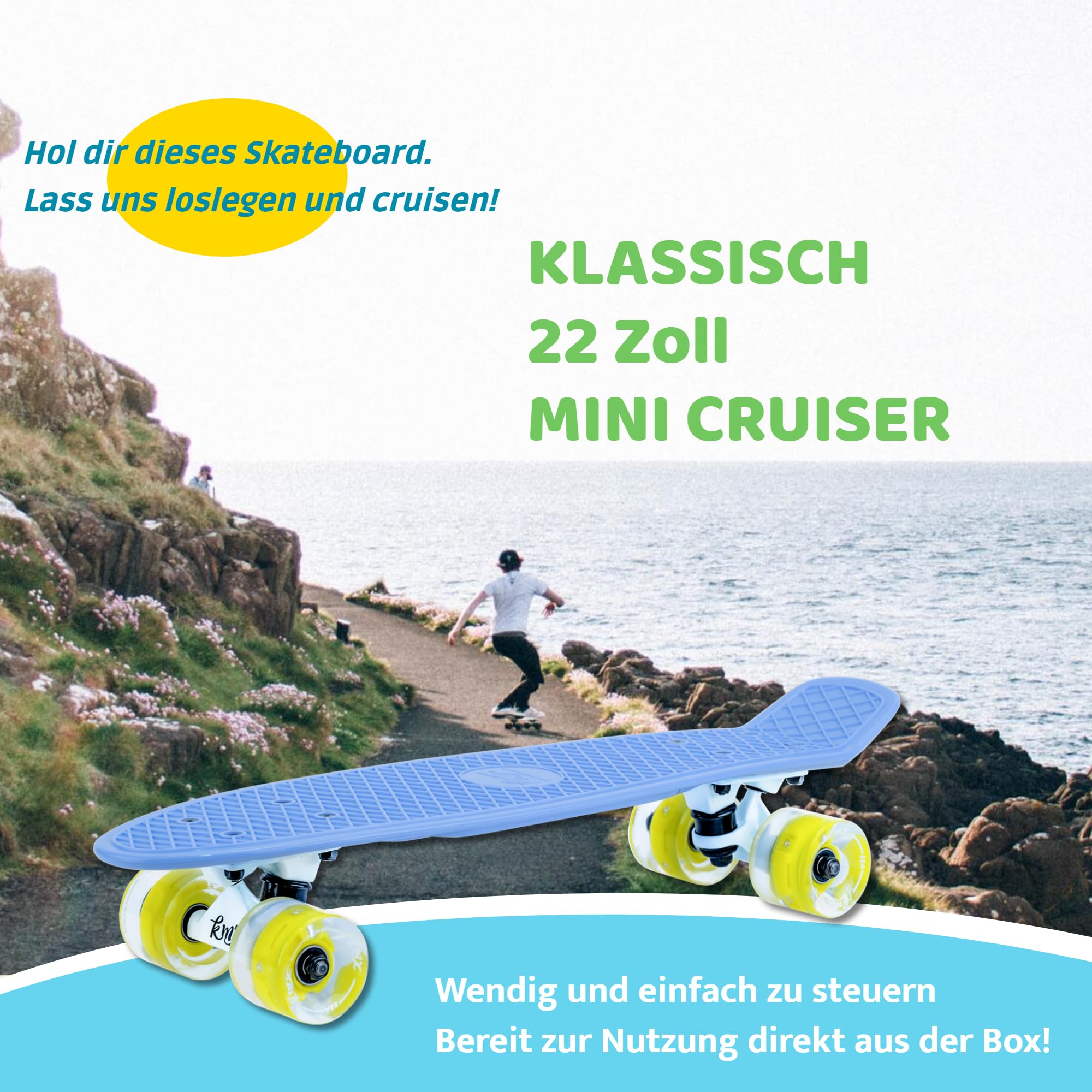 Arrow Board - KMX Skateboard da 22, 27, 31 pollici, Skateboard per bambini, adolescenti, adulti, stile classico Penny Board.