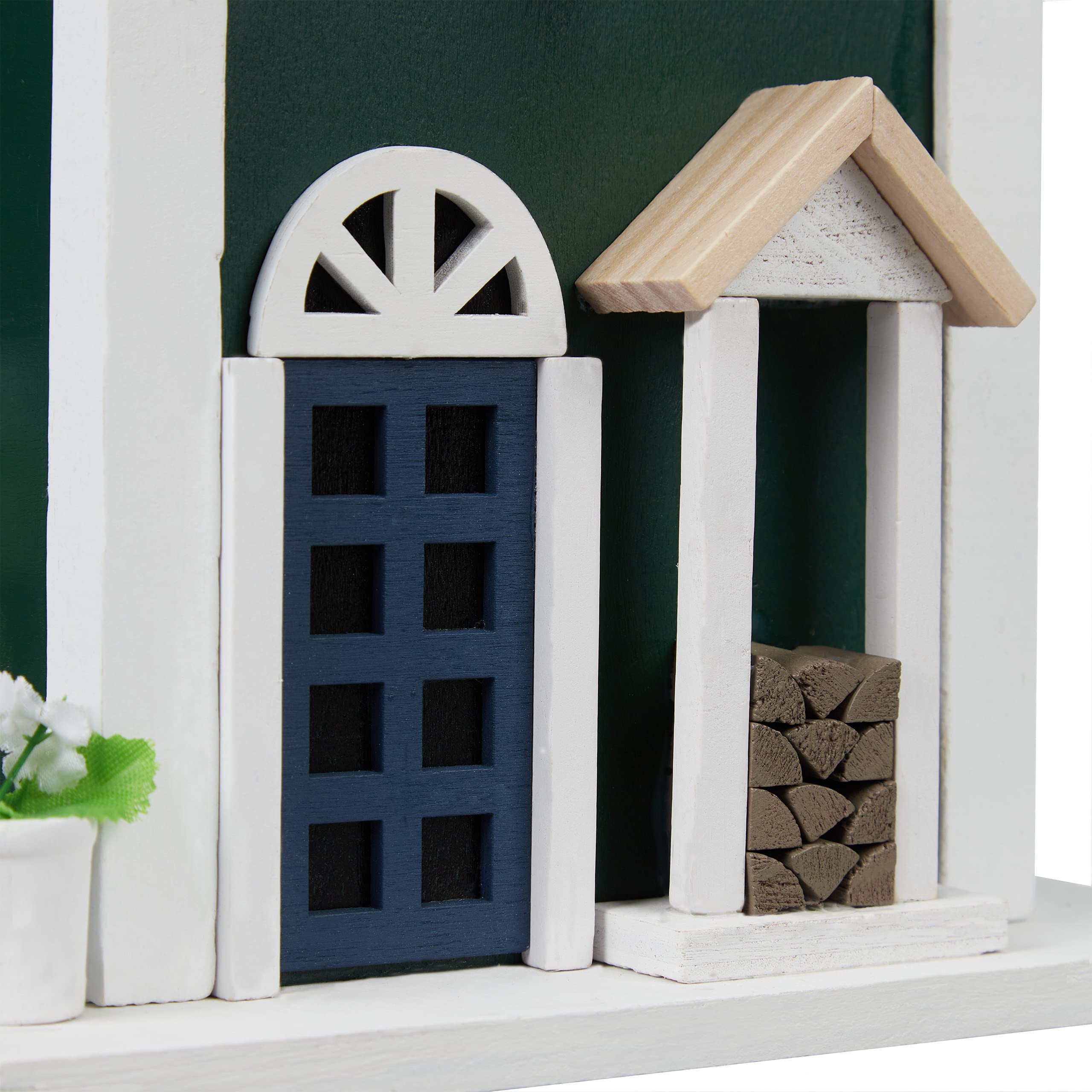 Relaxdays Casa per Uccelli, con Passante, da Appendere, Stile Country House, 25,5x18,5x18,5 cm, per Esterni, Multicolore