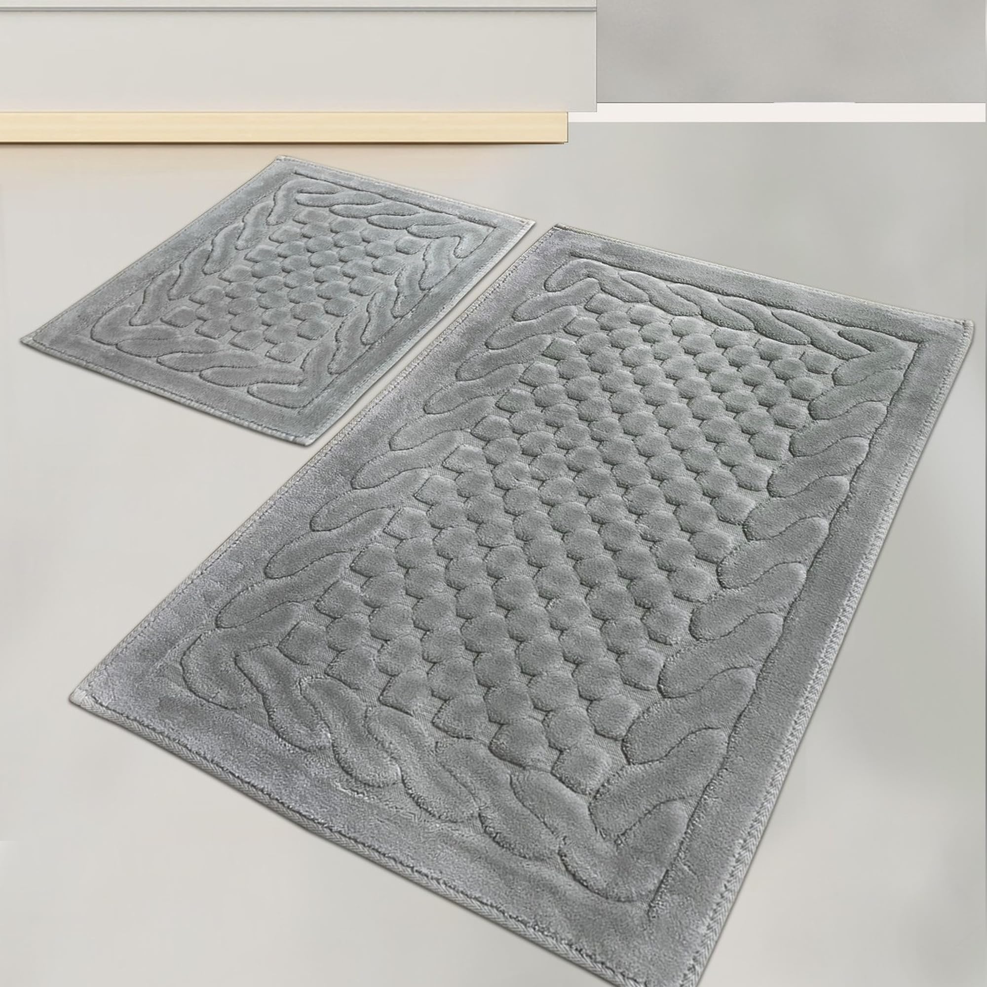 Badteppich-Set (2-teilig) grau